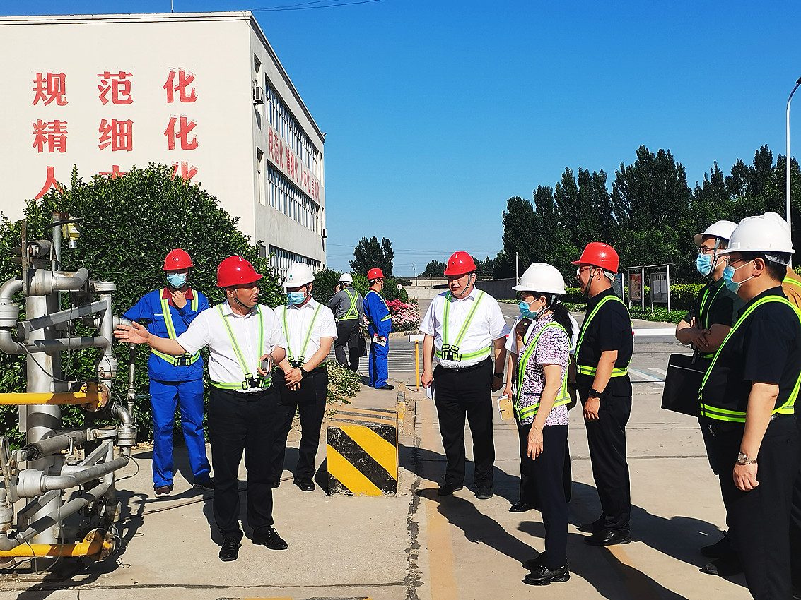 5月26日，国务院安委会综合检查组魏丽萍（右四）一行，在河北省、保定市、徐水区有关领导陪同下，前往河北6686.com官网督导检查安全生产相关工作，该公司总经理周文乾（左二）热情接待。.jpg